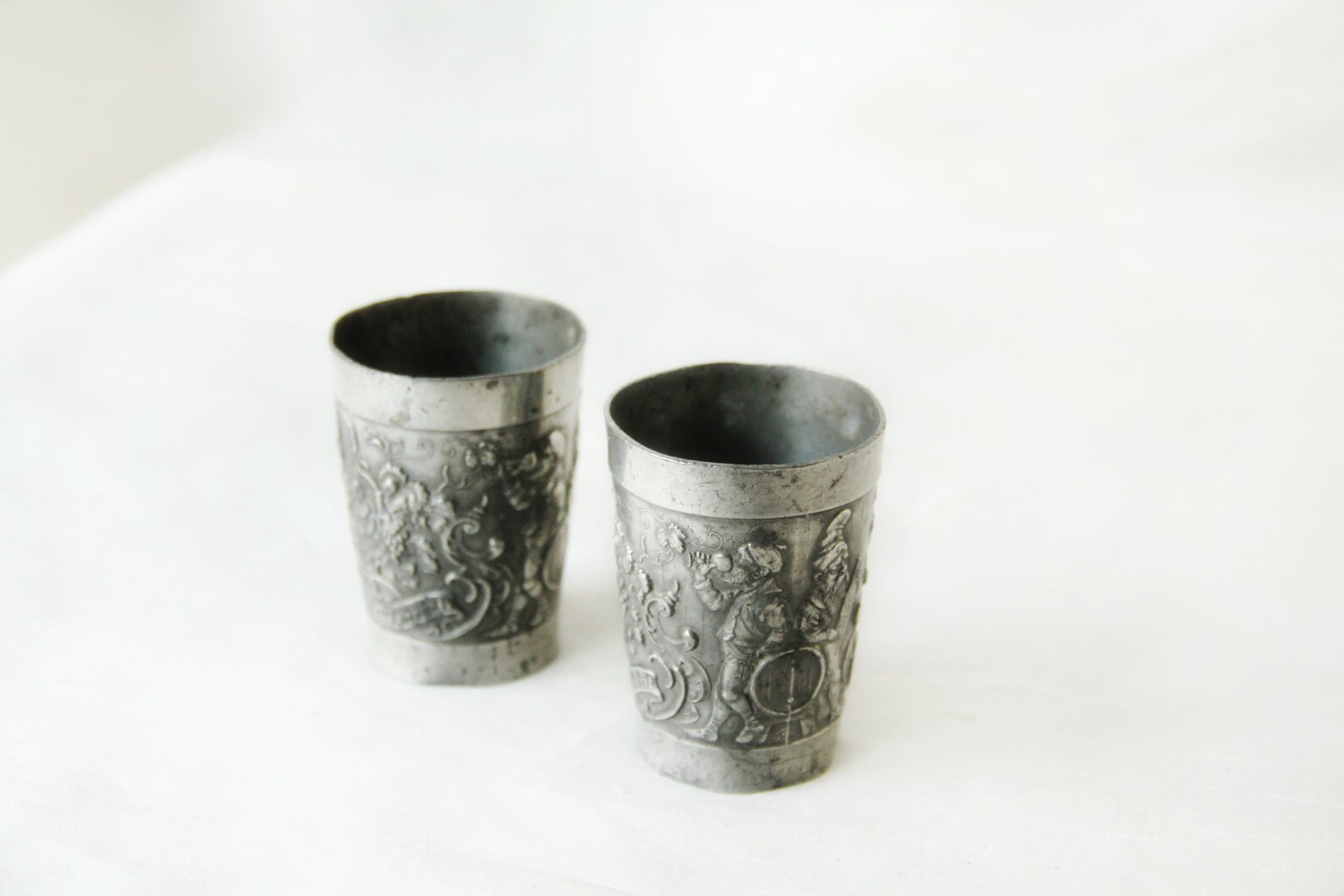 Pair of Metal Shot Glasses Metal Shot Glass Set Vintage Etsy