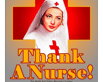 WPA Thank A Nurse Wistful Pandemic Art Coronavirus Vintage Retro NYC Healthcare Poster Medical Artwork
