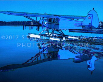 Seaplane Travel Adventure Pop Art Piper No. 17 Light Blue Romantic Florida Aviation Signed Fine Art Photography