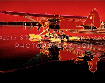 Seaplane Travel Adventure Pop Art Piper No. 17 Red Romantic Florida Aviation Signed Fine Art Photography