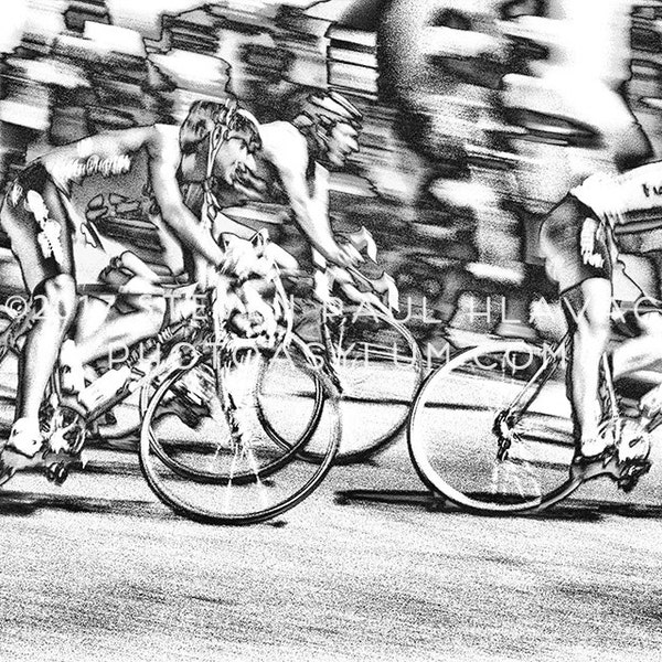 Vintage Bicycle Racing The Cyclists No.23 'Chase Group' Solar Monochrome Variations Signed Fine Art Photography Print