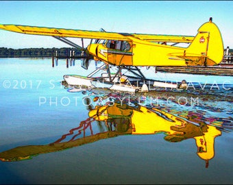 Seaplane Travel Adventure Pop Art Piper No. 17 Yellow Romantic Florida Aviation Signed Fine Art Photography