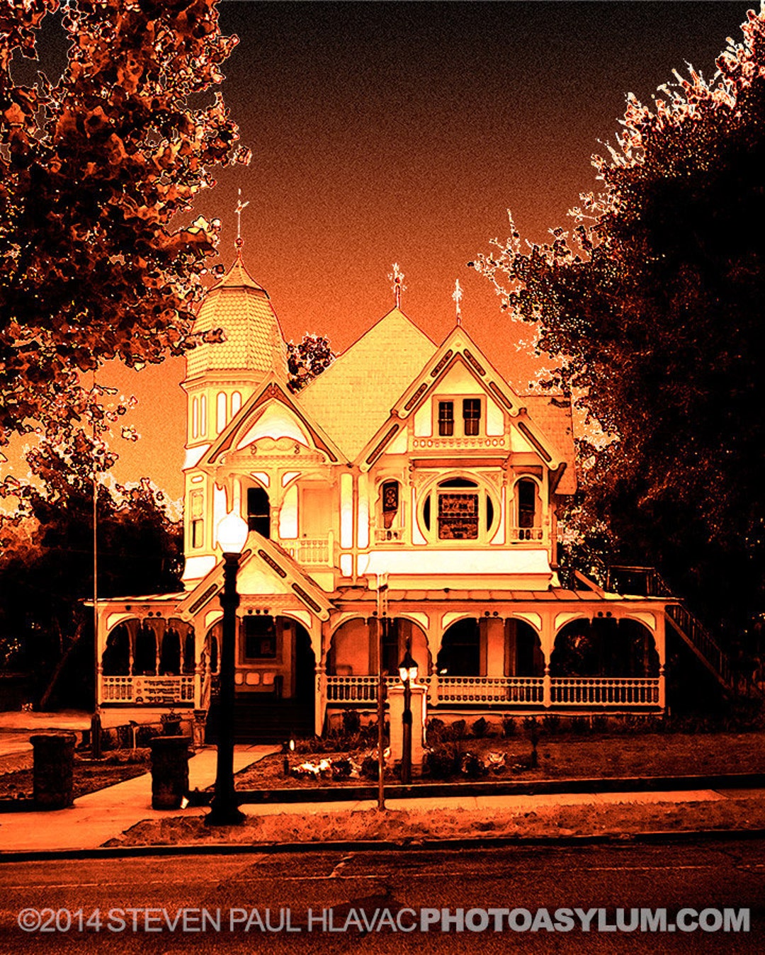 Mount Dora Historic 'donnelly House' Ornate Victorian Surreal Pop Digital Art Signed Fine Art