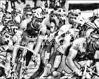 Vintage Bicycle Racing The Cyclists No.21 'Sharp Turn' Solar Monochrome Variations Signed Fine Art Photography Print