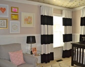 Items Similar To 90 Black And White Horizontal Striped Curtains