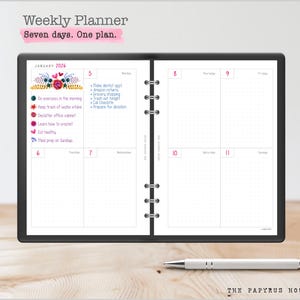 A5 Minimal Weekly Planner Inserts | Six-Ring Binder (PDF Pattern)