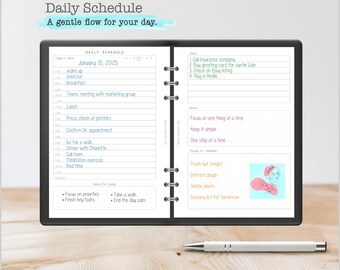 A5 Daily Schedule Planner Inserts | Printable To-Do List (Digital Download)