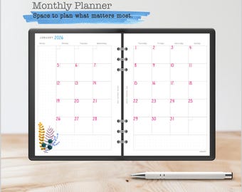 A5 Monthly Planner Inserts | Minimalist Calendar Refill (Digital Download)
