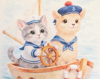 Sea Adventure Cotton Fabric Panel for Quilting, Sewing & Nursery Décor – 18" × 21"