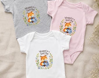 Watercolor Fox Baby Bodysuit, Woodland Baby Girl Outfitonesies