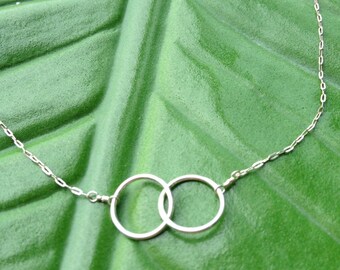 Sterling Silver Double Loop Eternity Necklace
