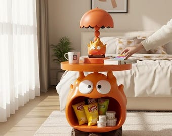 Adorno de fuego de dibujos animados con forma de llama para almacenamiento, ideal para la mesa auxiliar del sofá o la mesita de noche. Decoración del hogar.