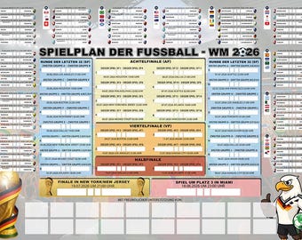 FIFA World Cup 2026 Schedule Template PSD / JPG | DIN A1 Poster 300dpi | Fully Editable Schedule | Flags, Venues & Times