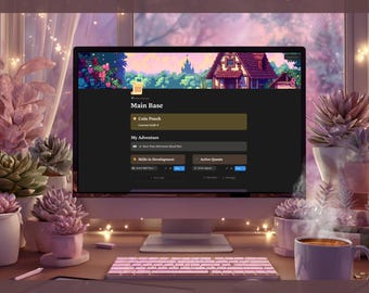 Cozy RPG Life Planner | Gamified Habit Tracker (Notion Template)