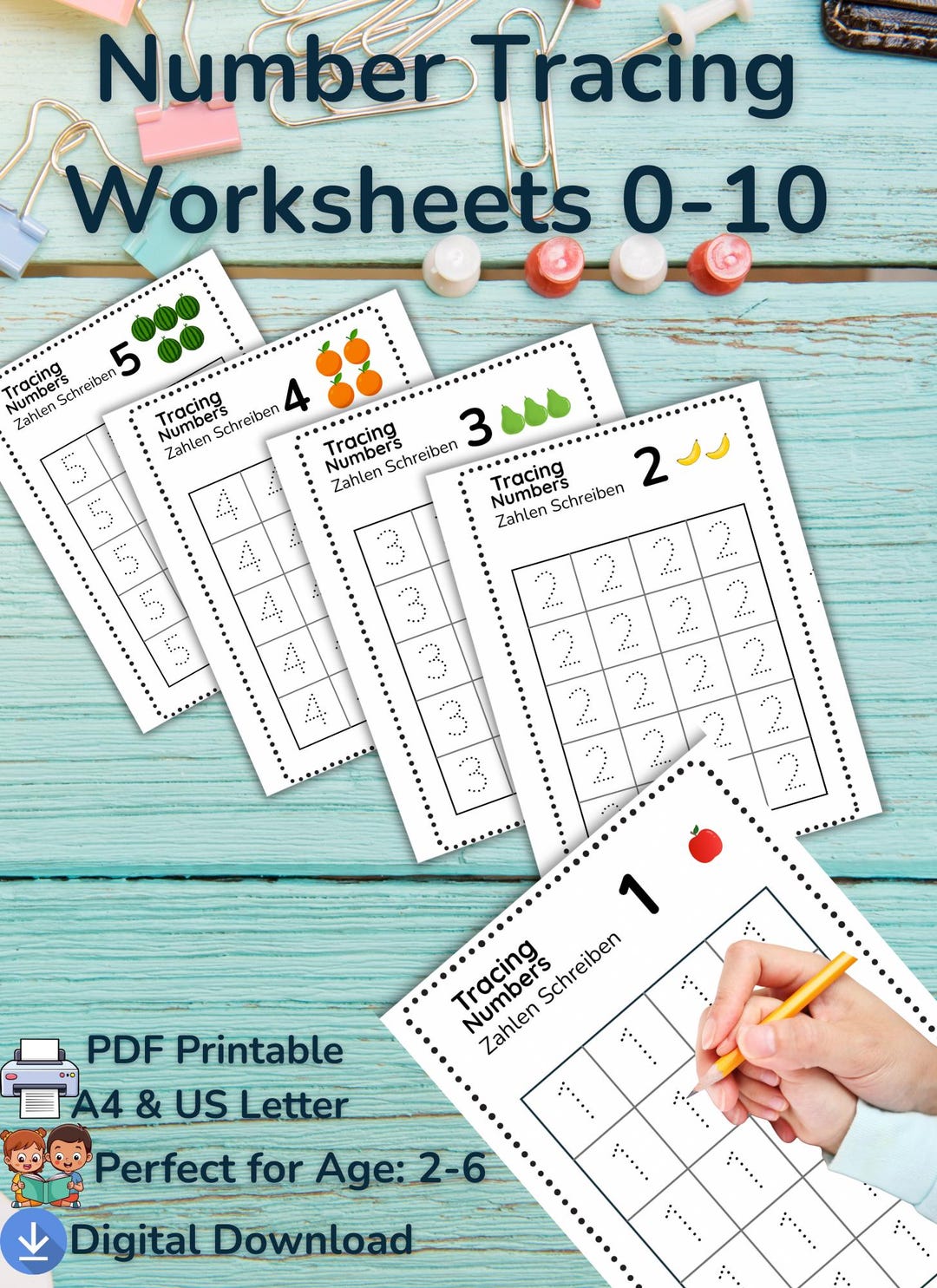 Numbering Tracing Number Tracing Worksheets 0–10 Printable PDF | Preschool Math ...