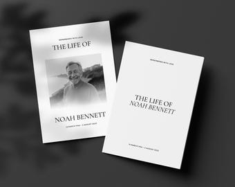 May include: Two memorial cards with the text "REMEMBERED WITH LOVE" and "THE LIFE OF NOAH BENNETT". One card features a black and white photo of a man. The dates 14 March 1946 - 2 August 2020 are also included.