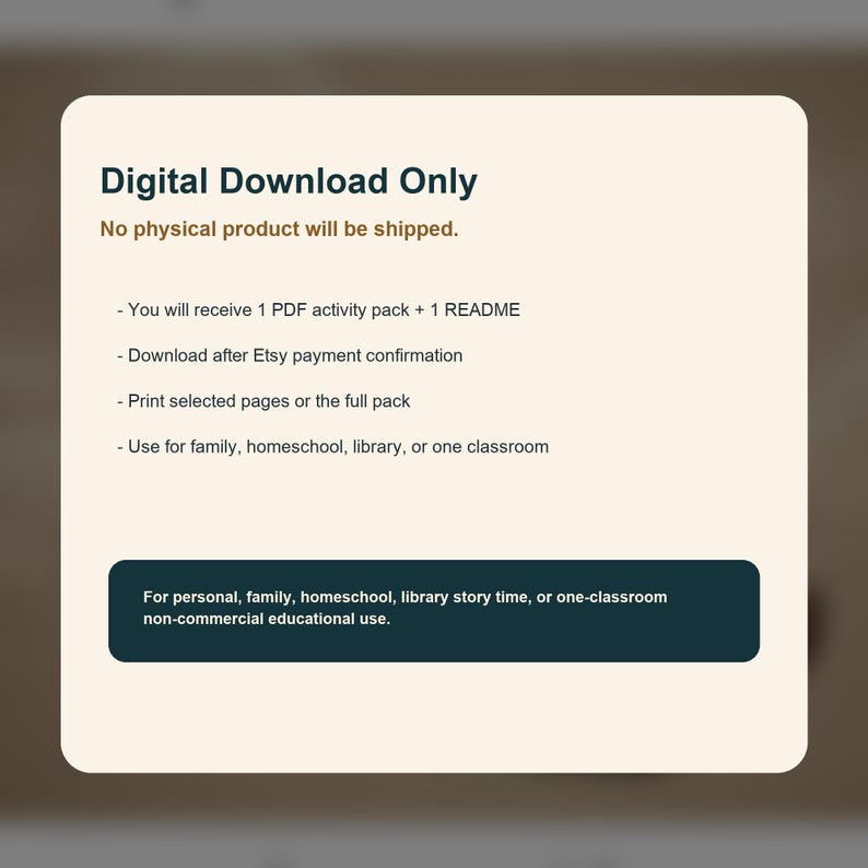 Pu&ograve; includere: Grafica per download digitale con la scritta "Solo download digitale". L'immagine indica che nessun prodotto fisico verr&agrave; spedito e include informazioni sul pacchetto di attivit&agrave; PDF, sul processo di download e sull'utilizzo per scopi didattici.