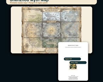 Chinese Mythology Map Printable for Kids | Shenzhou Myth Map, Pangu Patch & Homeschool Activity