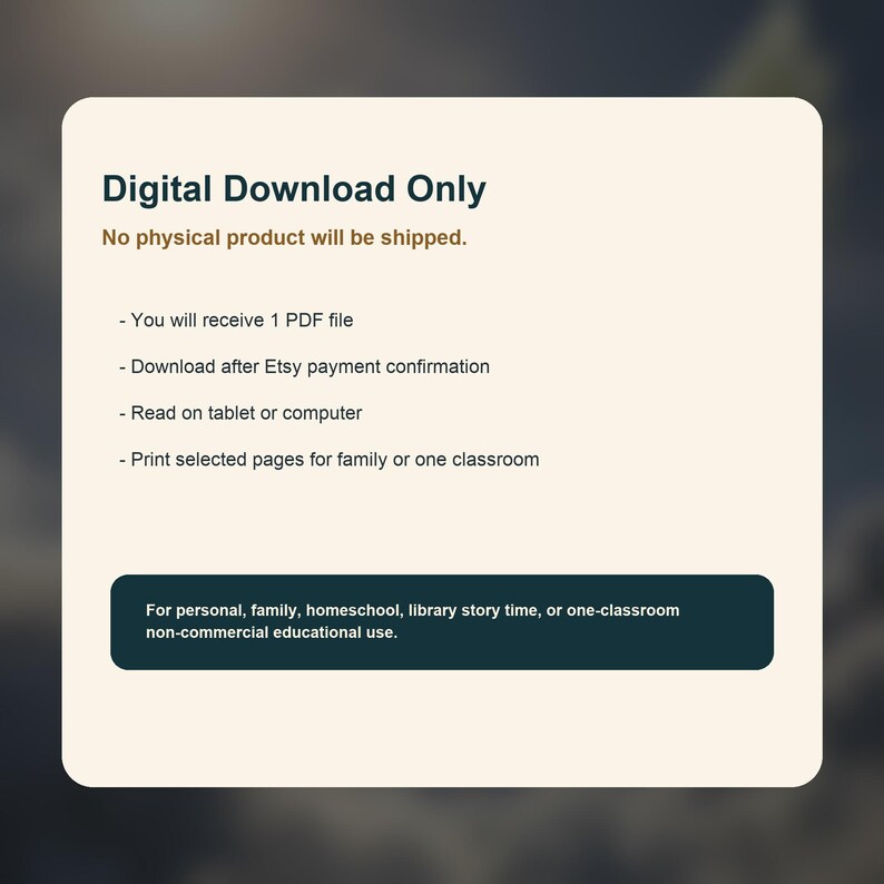 Peut inclure: Visuel de t&eacute;l&eacute;chargement num&eacute;rique avec le texte "T&eacute;l&eacute;chargement num&eacute;rique uniquement" et "Aucun produit physique ne sera exp&eacute;di&eacute;." Le texte suppl&eacute;mentaire d&eacute;taille la r&eacute;ception d'un fichier PDF, les instructions de t&eacute;l&eacute;chargement et les directives d'utilisation.