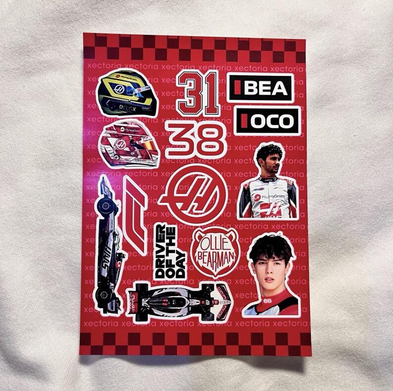 Premium Vinyl Stickers A6 - Formula 1 Team Haas