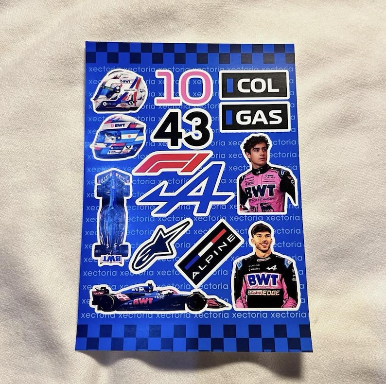 Premium Vinyl Stickers A6 - Formula 1 Team Alpine