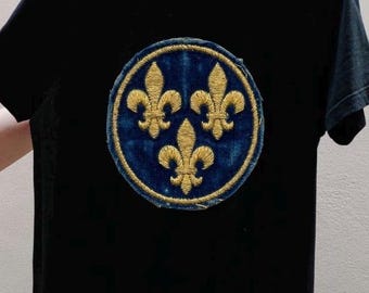 Bosnian Lily Shirt, Bosnia Fleur De Lis Tee, Faux Embroidery Look T-Shirt, Bosnian Pride Shirt