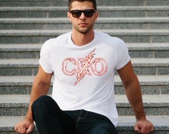 Croatian CRO Lightning Bolt T-Shirt, Croatia Pride Shirt, Minimalist Graphic Tee