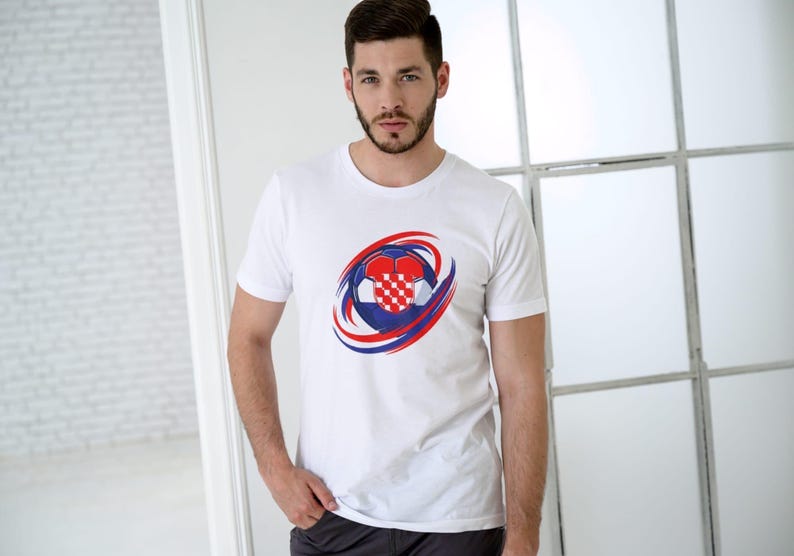 Croatia Soccer Ball Shirt, Croatian Football Fan T-Shirt, World Cup Croatia Tee, Hrvatska Flag Shirt, Soccer Fan Gift image 3