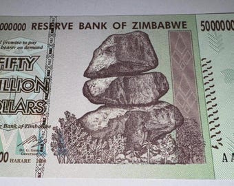 ジンバブエ 10億、50億、10億、20億、500億ドル紙幣 お金 通貨