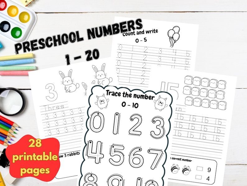 Let the Kids Learn Numbers 1 to 20 With Fun Illustrations! - Etsy