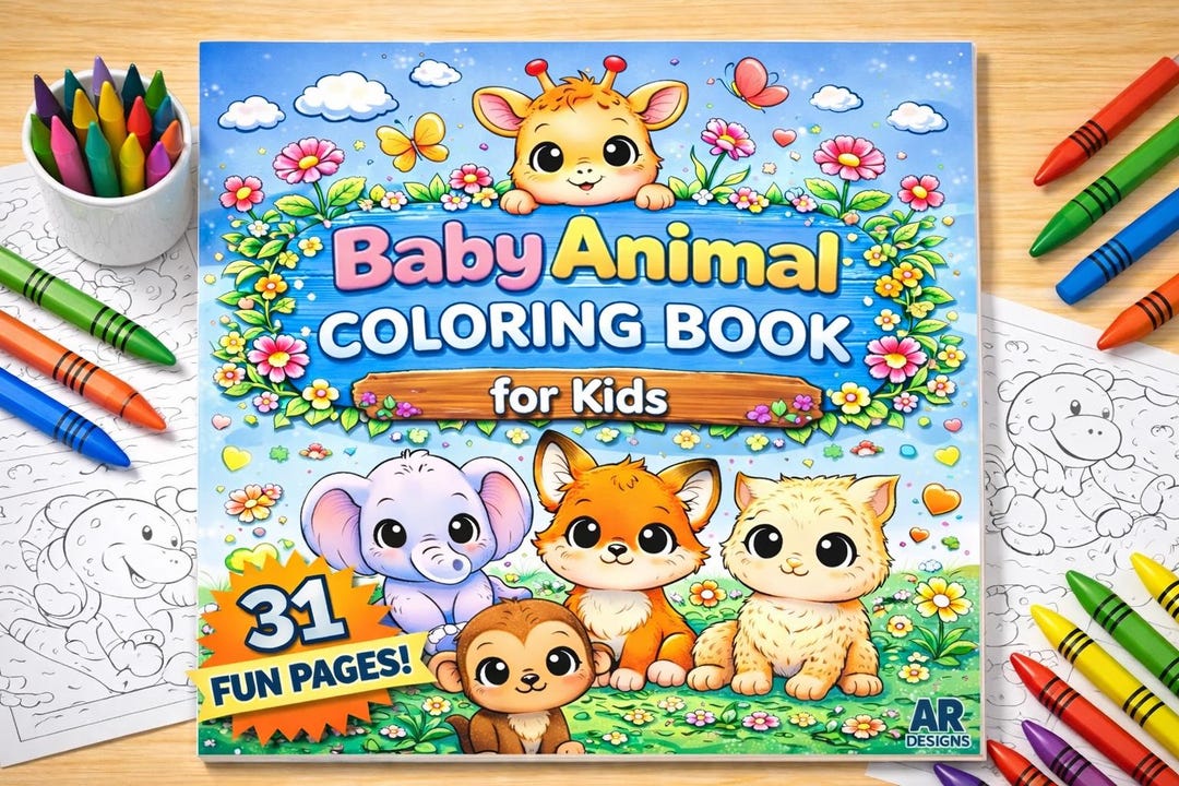 Baby Animal Coloring Book for Kids | Printable Toddler Coloring Pages ...