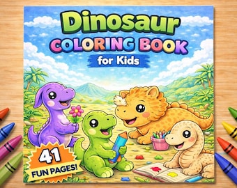 Livro de colorir de dinossauros para crianças | Páginas para imprimir de dinossauros bebês em PDF