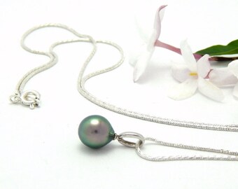 Tahitian Pearl and 18kt. White Gold Pendant