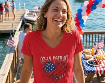 Camiseta Ozzy Patriot con estampado de bandera y corazón / Rock Country & Roll