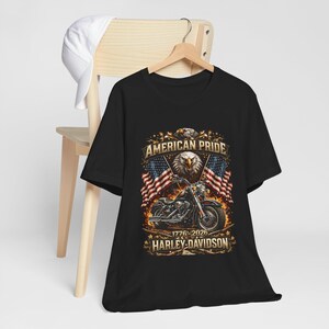 Harley Davidson shirt, American Pride Eagle Motorcycle Tee | 1776-2026 image 6