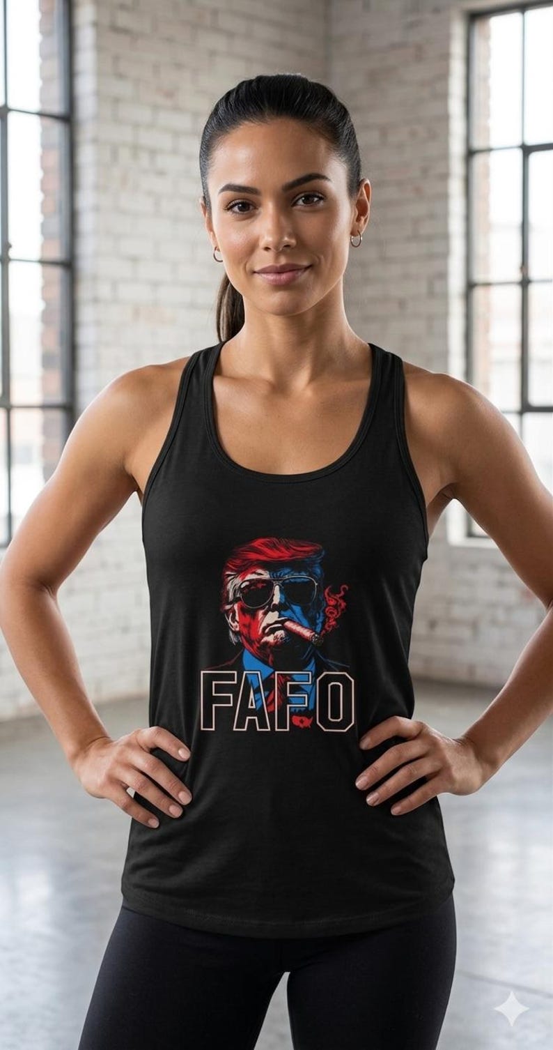 Camiseta sin mangas estilo racerback de Trump, camiseta sin mangas Trump 2026, camiseta sin mangas del 4 de julio imagen 2