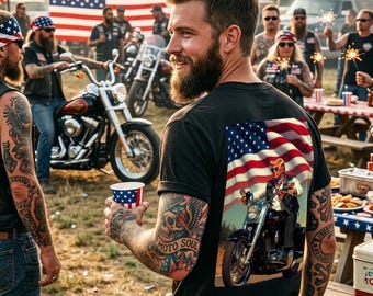 Trump shirt, Harley Davidson shirt, American Flag motorcycle shirt, Patriotic 250 years strong