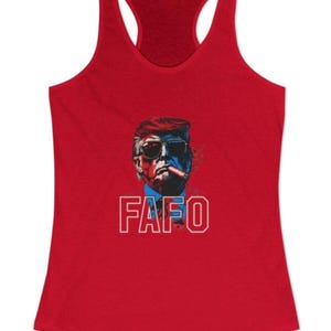 Camiseta sin mangas estilo racerback de Trump, camiseta sin mangas Trump 2026, camiseta sin mangas del 4 de julio imagen 3
