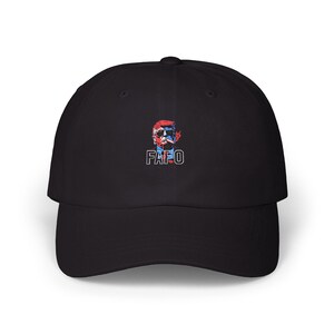 American Flag Skull, Dad Cap | Patriotic Skull Embroidered Cap, FAFO Trump hat image 2