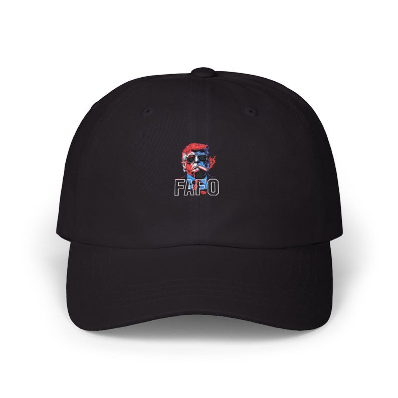 American Flag Skull, Dad Cap | Patriotic Skull Embroidered Cap, FAFO Trump hat image 2