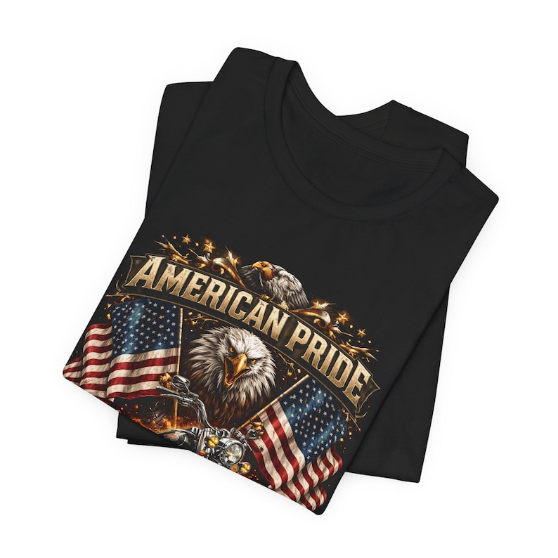 Harley Davidson shirt, American Pride Eagle Motorcycle Tee | 1776-2026 image 4