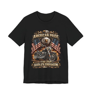 Harley Davidson shirt, American Pride Eagle Motorcycle Tee | 1776-2026 image 9