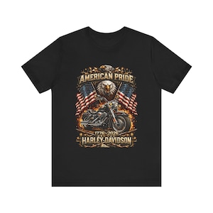 Harley Davidson shirt, American Pride Eagle Motorcycle Tee | 1776-2026 image 7
