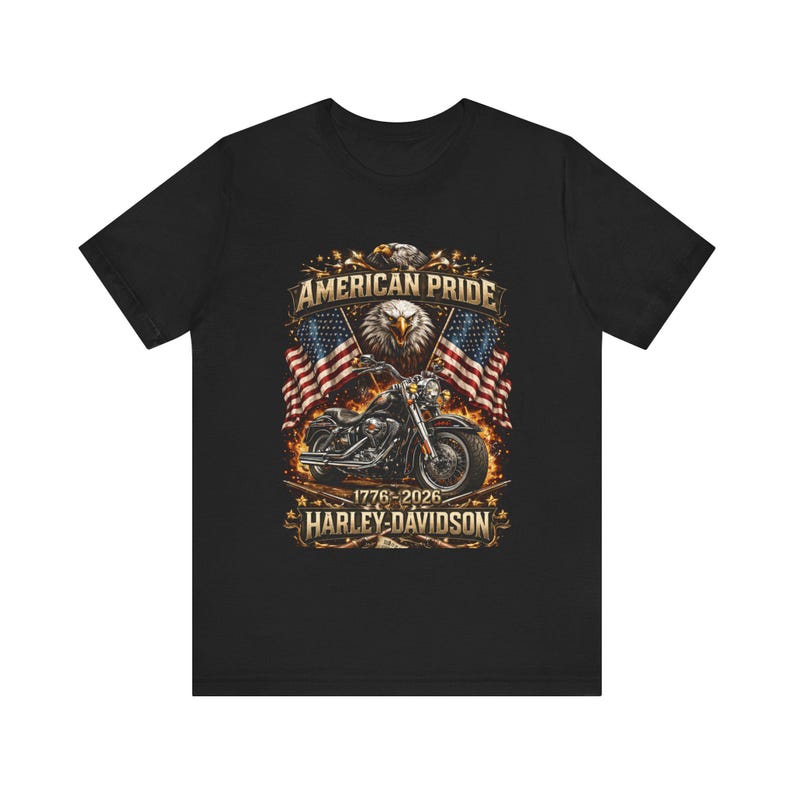 Harley Davidson shirt, American Pride Eagle Motorcycle Tee | 1776-2026 image 7