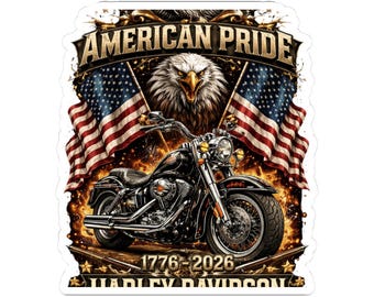 Kiss-Cut Stickers. American Pride, American Eagle, 250 years strong, Harley davidson stickers
