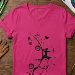 Archery shirt, Pink T shirt, V-Neck Shirt, Bow hunter, Archer shirt