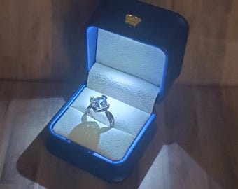 XPEX Scatola Anello Rosa Rossa Porta Anelli MatrimonioAstuccio Gioielli Fiore Rosa Cofanetto Per