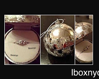 fancy silver checkered white christmas ball ornament hanging engagement ring double ring gift box wedding band holiday proposal earrings - Christmas Ornament Ring Box fancy silver checkered white christmas ball ornament hanging engagement ring double ring gift box wedding band holiday proposal earrings - Christmas Ornament Ring Box