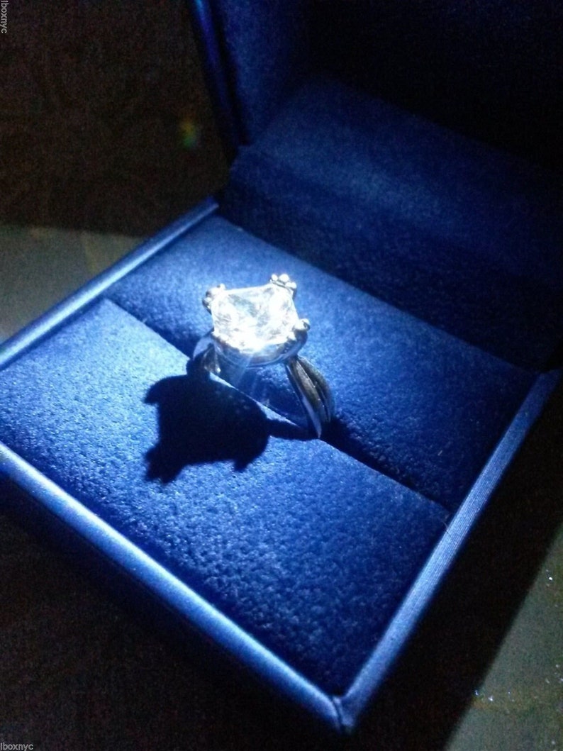 Royal Blue Lighted LED Engagement Ring Box / Illuminated Ring Etsy