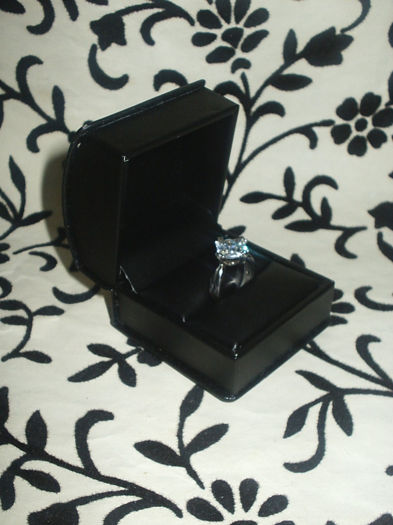 Fancy Engagement Ring Proposal Box White Satin Ribbon Jewelry Etsy